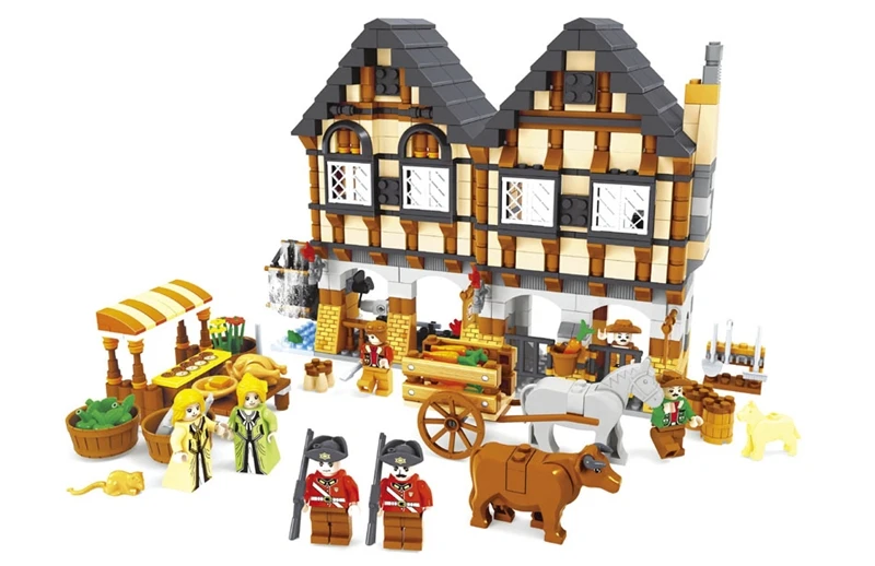 

Model building kits compatible with lego city vegetable market 3D blocks Educational model building toys hobbies for children