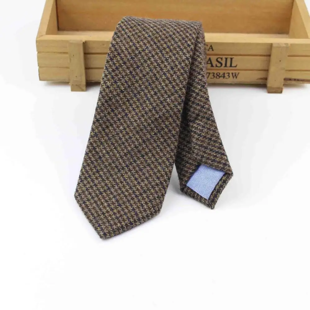 Высокое Качество Шерсть вискоза галстук узкие галстуки сплошной цвет Corbata Тонкий полосатый галстук аксессуары для одежды - Цвет: 12