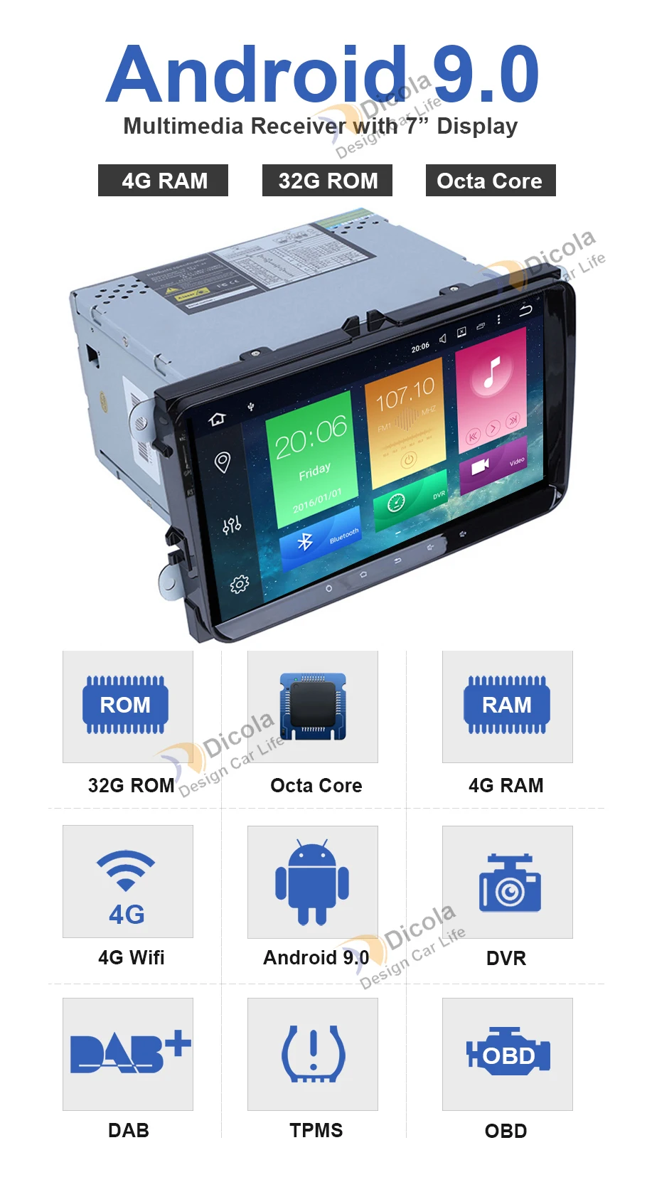Perfect 4+32G PX5 IPS HD android 9 car dvd for vw passat b6 b7 golf 5 6 tiguan polo octavia rapid fabia multimedia navigation player 3
