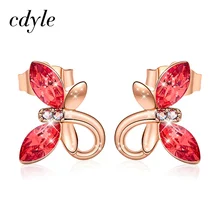 Cdyle, с изображением милой бабочки Стад Серьги, украшенные кристаллами от Сваровски, серьги, ювелирные изделия Kolczyki; искусственная кожа; Прямая(дропшиппинг); Damskie 925 иглы