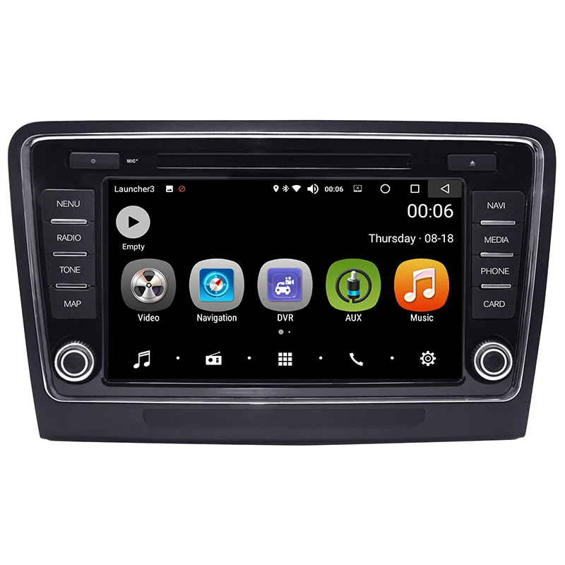 Discount Android 8.0 Car DVD multimedia Player 4GB/32GB 2 Din Bluetooth WiFi Car Radio Stereo GPS Navigation for Skoda superb 2009-2013 2