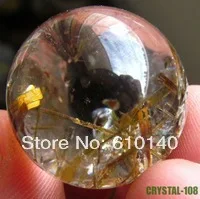 

natural rutilated phantom quartz rock crystal sphere
