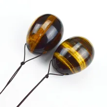 2 Pcs 30*20mm tiger eye egg for kegel exercise Reiki Healing chakra massage pelvic muscles vaginal exercise yoni ben wa ball 2 Pcs 30*20mm tiger eye egg for kegel exercise Reiki Healing chakra massage pelvic muscles vaginal exercise yoni ben wa ball