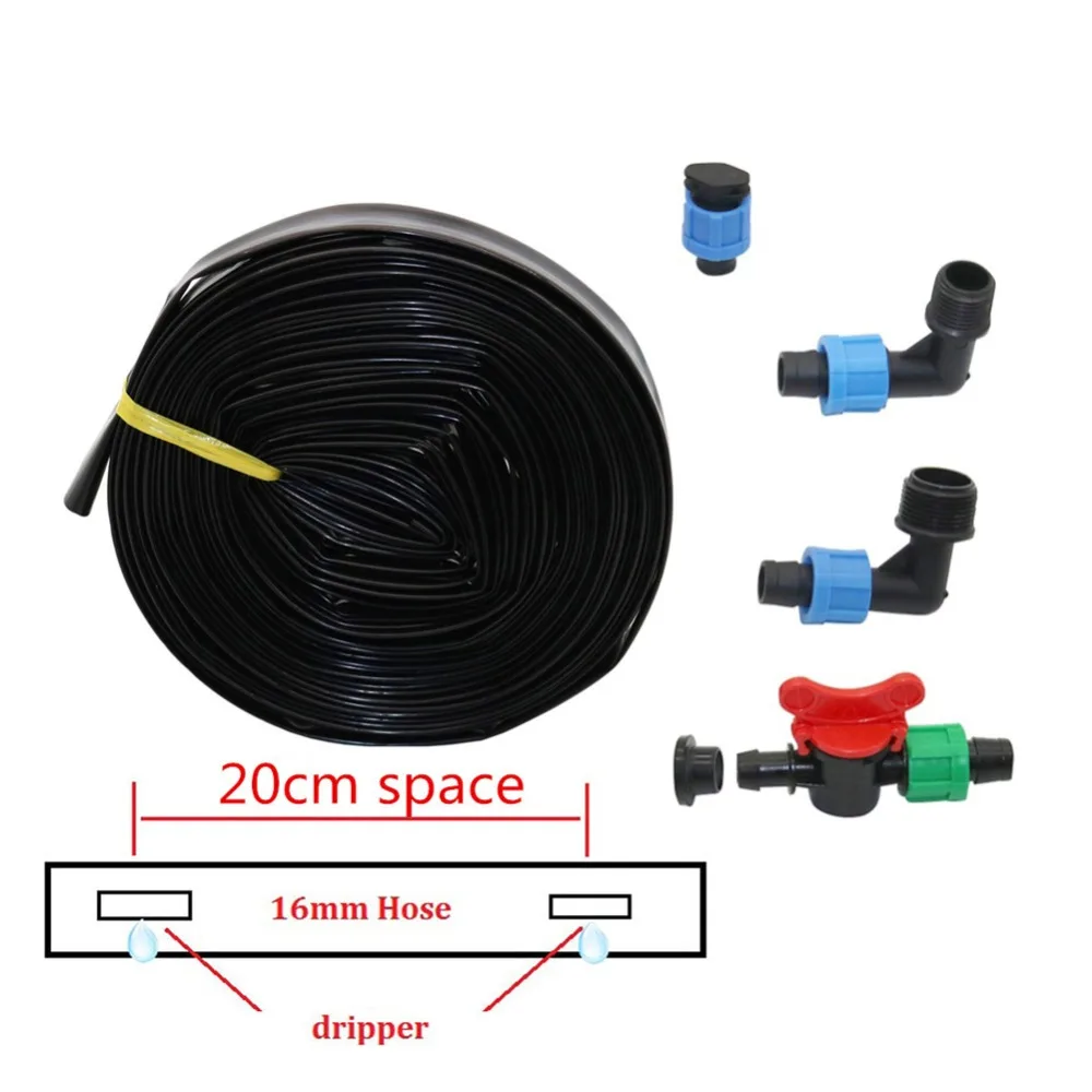 КАПЕЛЬНАЯ лента для оросительной системы 16 мм Капельное орошение лента Набор поливочных систем сельскохозяйственные инструменты капельница расстояние 20 см
