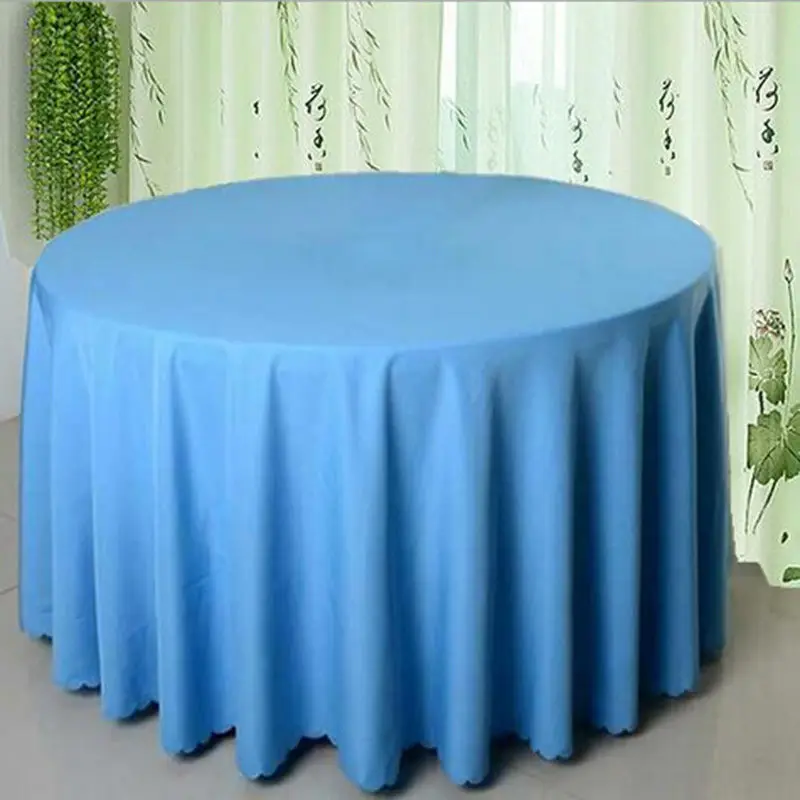 Marious Factory Price wholesale cheap polyester sky blue table cloths round party tablecloths