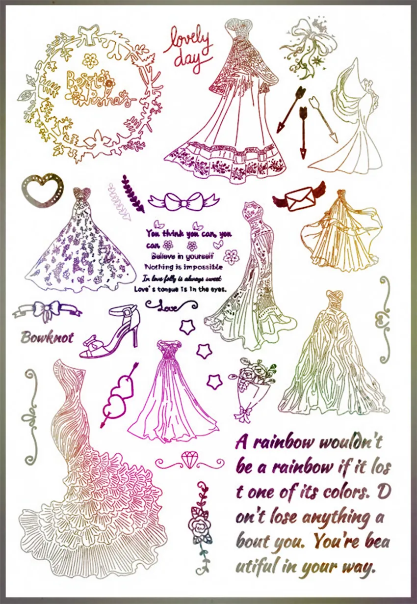 

PANFELOU The wedding dress Transparent Clear Silicone Stamp/Seal DIY scrapbooking/photo album Decorative clear stamp sheets
