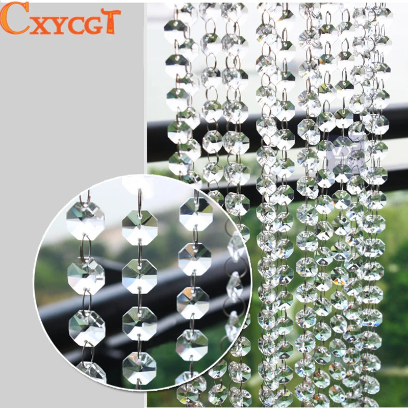 Günstig Garland Diamant K9 Kristall Achteckigen Perlen Vorhang Bead Anhänger Beleuchtung für Anhänger DIY Dekoration 5m 14mm