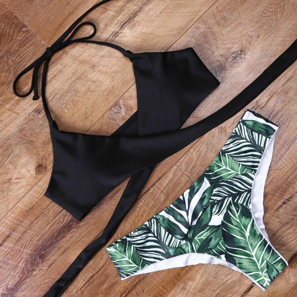 push up bikini sexy women halter bikini set brazilian bathing suit summer swimsuit female cross bandage swimwear 2018 swim wear