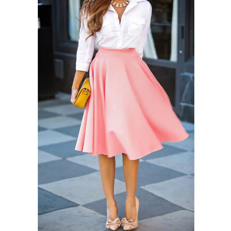 

Women's Casual A-Line Pleated Midi Skirt