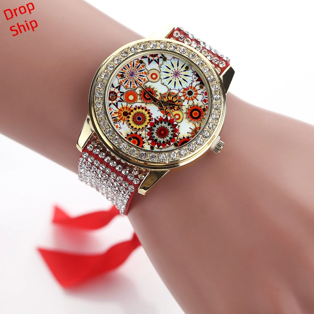 

Stylish wholesale Fashion Women Watches Ladies Braided Band Rhinestone Analog Quartz Wrist Watch DROP SHIPPING J19W30