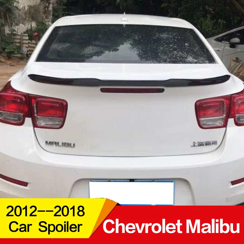 

For Chevrolet Malibu spoiler 2012--2018 year FRP Material carbon black water transfer color DIY paint Car Rear Wing V style