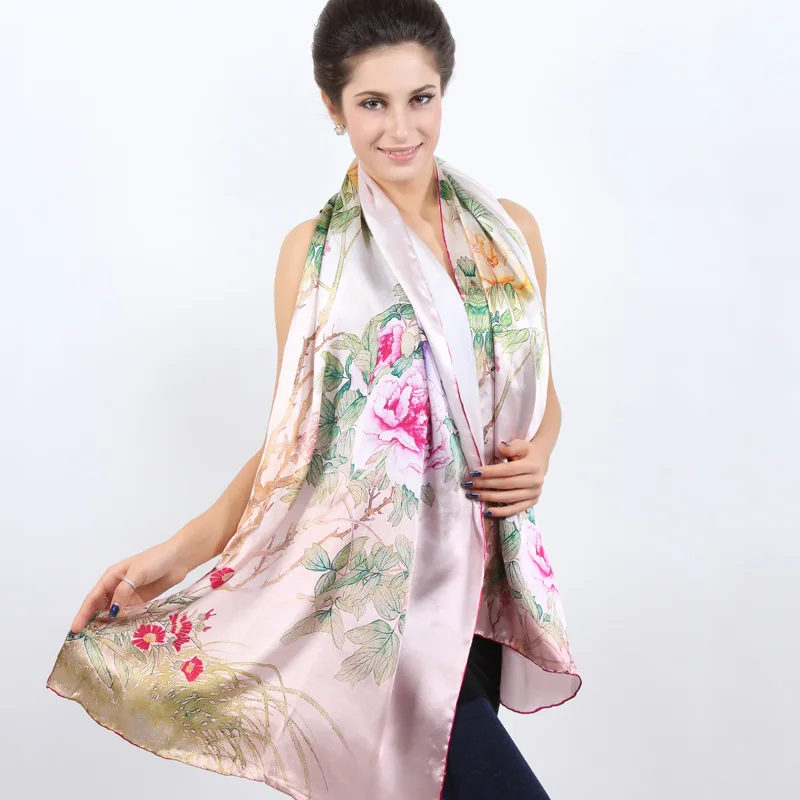 DANKEYISI шарф женский шелковый шарф полотенце роскошный длинный женский хиджаб платок женский бандана шарф женские шарфы - Цвет: D5033