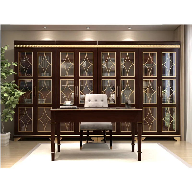 Us 988 0 All Wood Walnut Book Cabinet With Transparent Tempered Glass Doors In Bedroom Sets From Furniture On Aliexpress