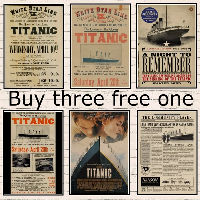 

The New York Times Titanic's return voyage from New York to Europe Poster Titanic Shipwreck Old Newspaper Retro Kraft Paper