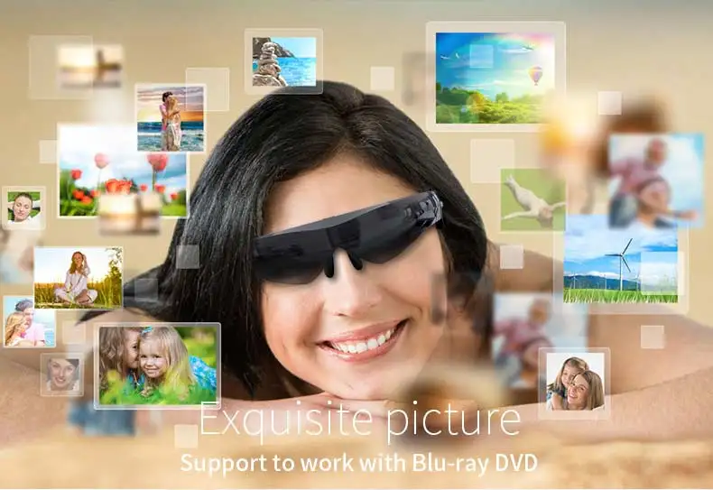 Новые FPV 3D видео очки 2 метра расстояние 98 дюймов виртуальный дисплей большой экран Поддержка IOS и Android HD Вход 1080P