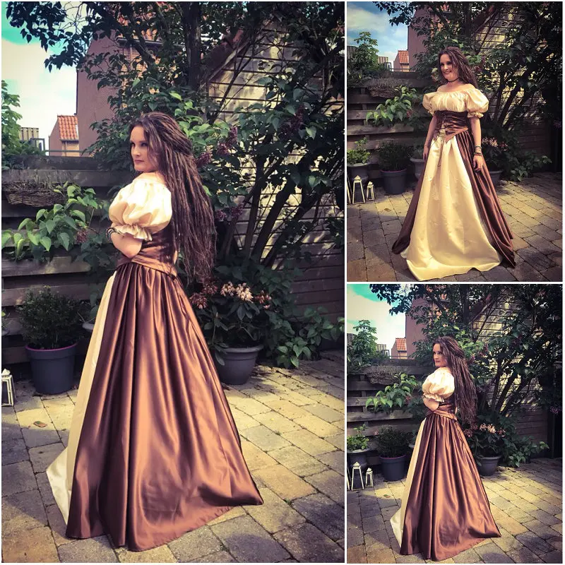 

History! Customer-made 17 Century Vintage Costumes Renaissance Dress Steampunk dresses Gothic Cosplay Halloween Dresses D-183