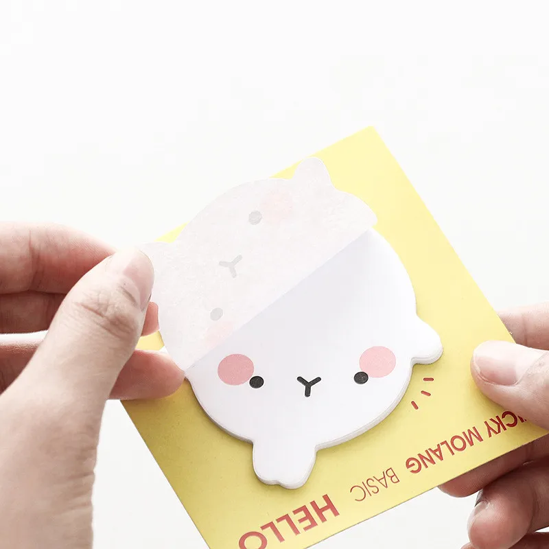 1pc Korean Rabbit Stickers Kawaii Self-Adhesive Sticky Notes Stationery Planner Memo Pad Cute Papeleri