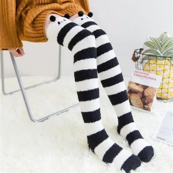 

Sexy Ladies Velvet Thigh High Stockings Plus Size Thick & Warm Long Striped Knee Socks Cute Cartoon Stockings Medias Sexy Muslo