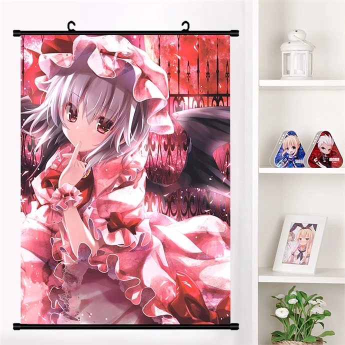 O Япония Аниме TouHou проект Хакурей рейму Косплей настенный свиток Фреска плакат Настенные подвесные плакаты Otaku домашний художественный Декор коллекционные подарки - Цвет: O