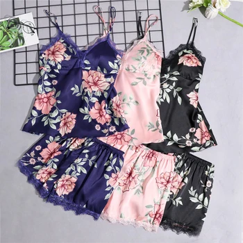 

Sexy Womens 2PC Strap Top Pants Pajamas Sets Sleepwear Lady Home Wear Nightgown Suit Robe Bath Gown Sleepshirts M-XXL