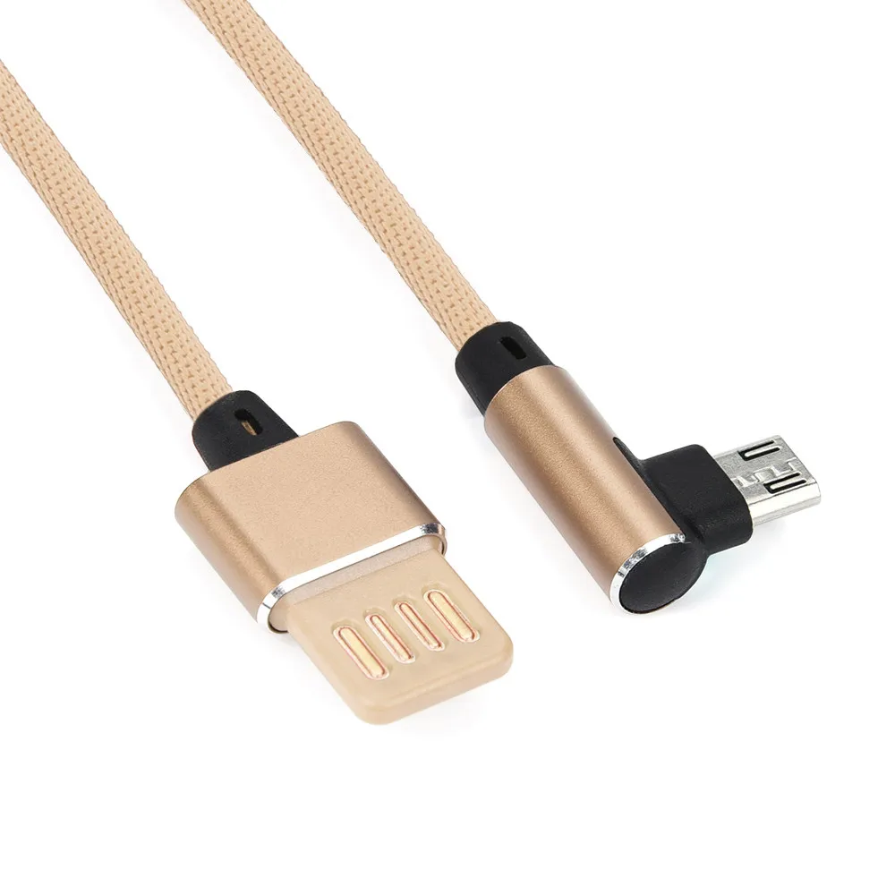 1 м Micro USB кабель для телефона с нейлоновой оплеткой Micro USB 90 градусов под прямым углом 2A быстрая синхронизация данных Зарядка универсальные кабели для телефона# YL5