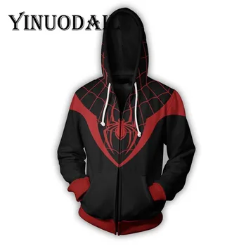 

Fans Wear Spiderman Mens Off White 3D Jackets Erkek Sweatshirt Long Sleeve Hip Hop Cosplay Zip Up Sweatshirts