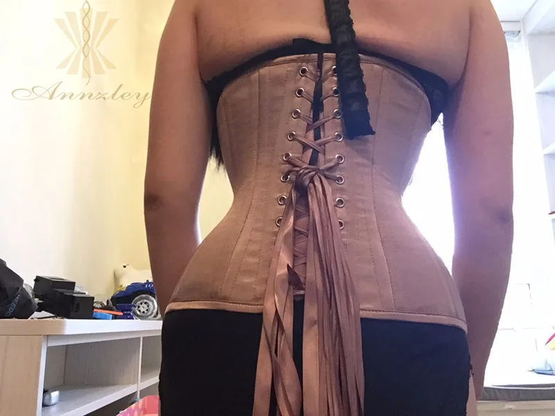 Annzley Quality Real Silk 20 Steel Spiral Bones Waist Training Corsets And Bustiers Underbust Korsett Corset Wholesale  (4)