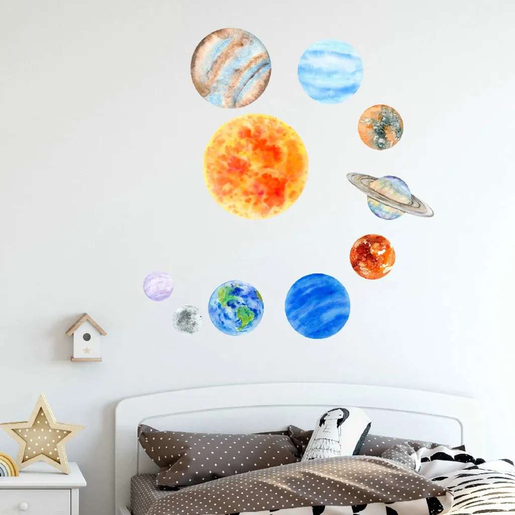 Glow In The Dark Round Planets Star PVC Stickers Kids Ceiling Wall Bedroom Dropshipping Apr03 Glow In The Dark Round Planets Star PVC Stickers Kids Ceiling Wall Bedroom Dropshipping Apr03