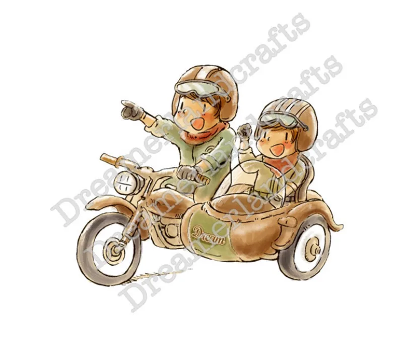 

10x8 Boy riding a bicycle Transparent Clear Stamps for Scrapbooking for DIY Card Making Cutting Crafts Stencil