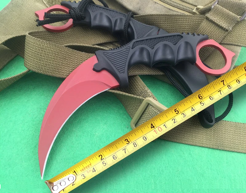 CSGO Karambit Camping Fixed Knives,Stainless Steel Blade Survival Knife
