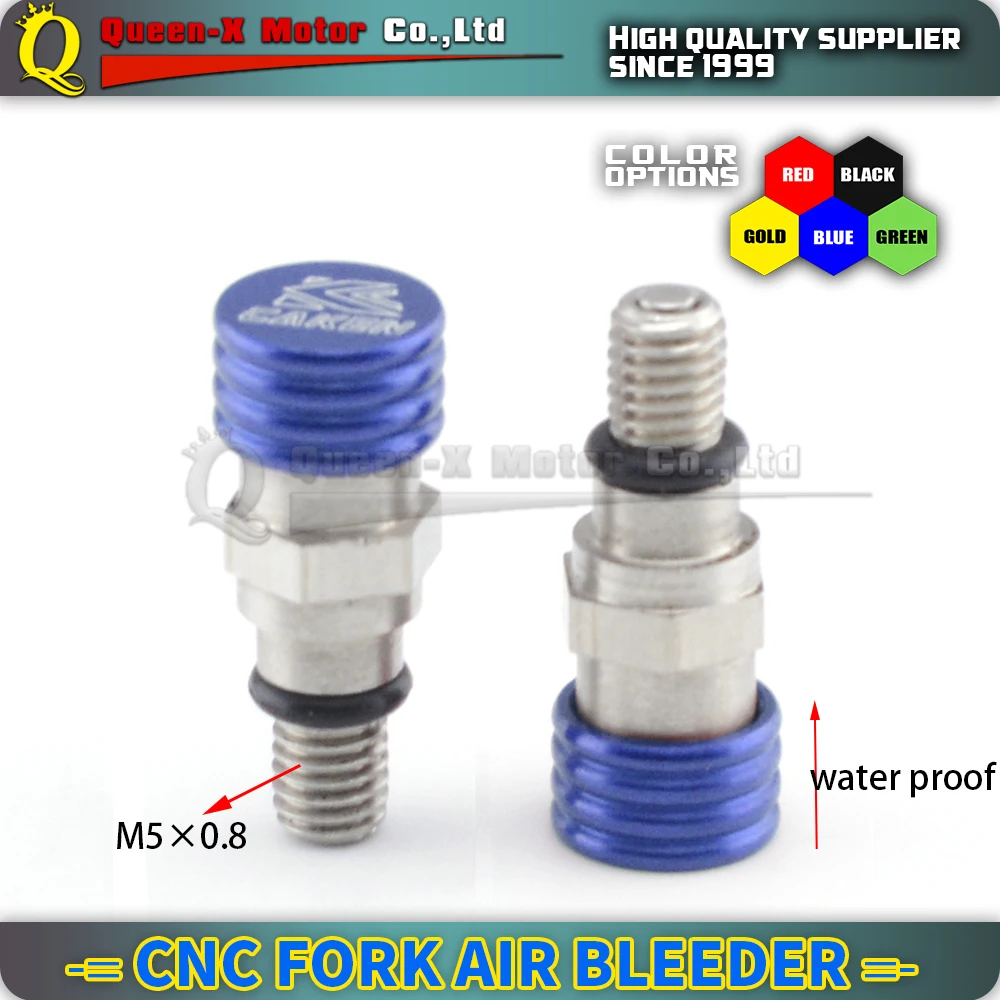 

Queen-X M5 0.8MM Blue Fork Air Bleeder Relief Valve Motorcycle Motocross For YZ85 YZ125 YZ250 YZ250F YZ450F WR250F Dirt Bike