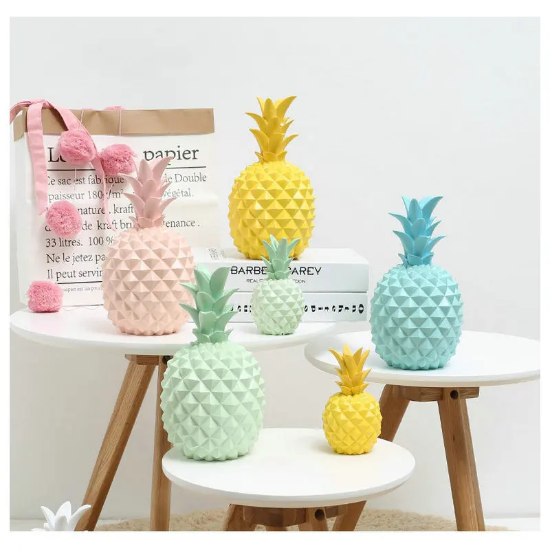 

2 Pcs Small Resin Nordic Pineapple Ornaments Restaurant Table Cabinet Decorative Decorations for Home Bedroom Party Crafts Gift
