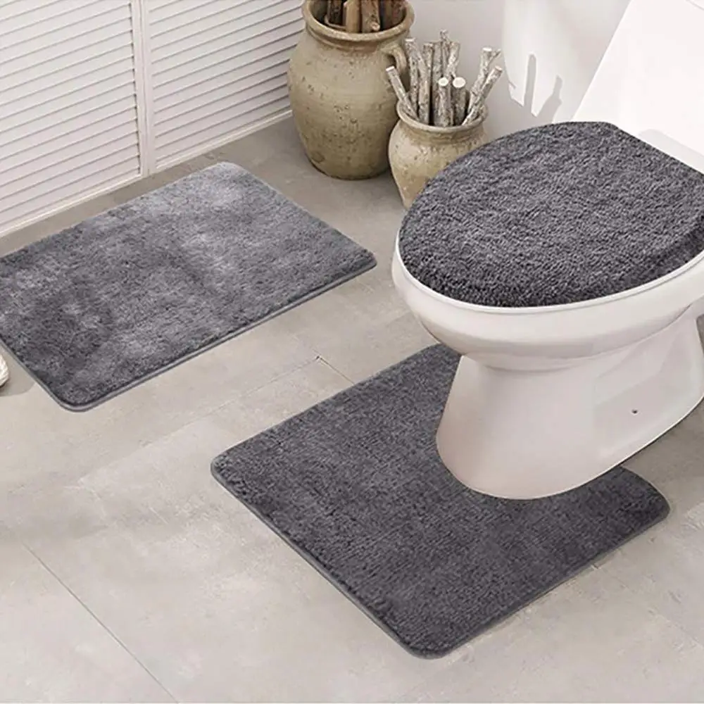 

3Pcs/set Bathroom Mat Anti Slip Bath Mat Rugs Kitchen Carpet Doormats Decor Toliet Rug Washable Tapete Banheiro #2F