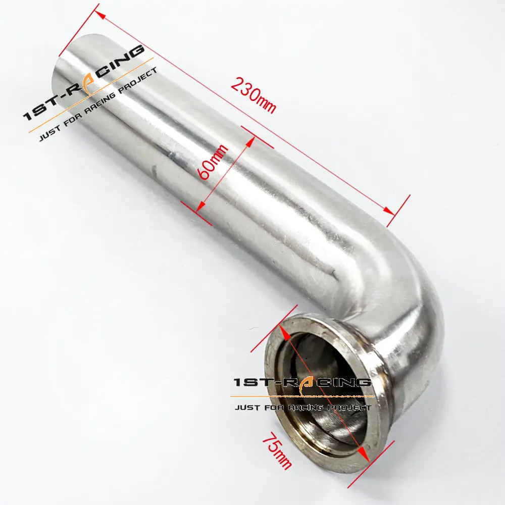 Stainless Steel 60mm Down Pipe Dump Tube flanged for MVR V60 V Band