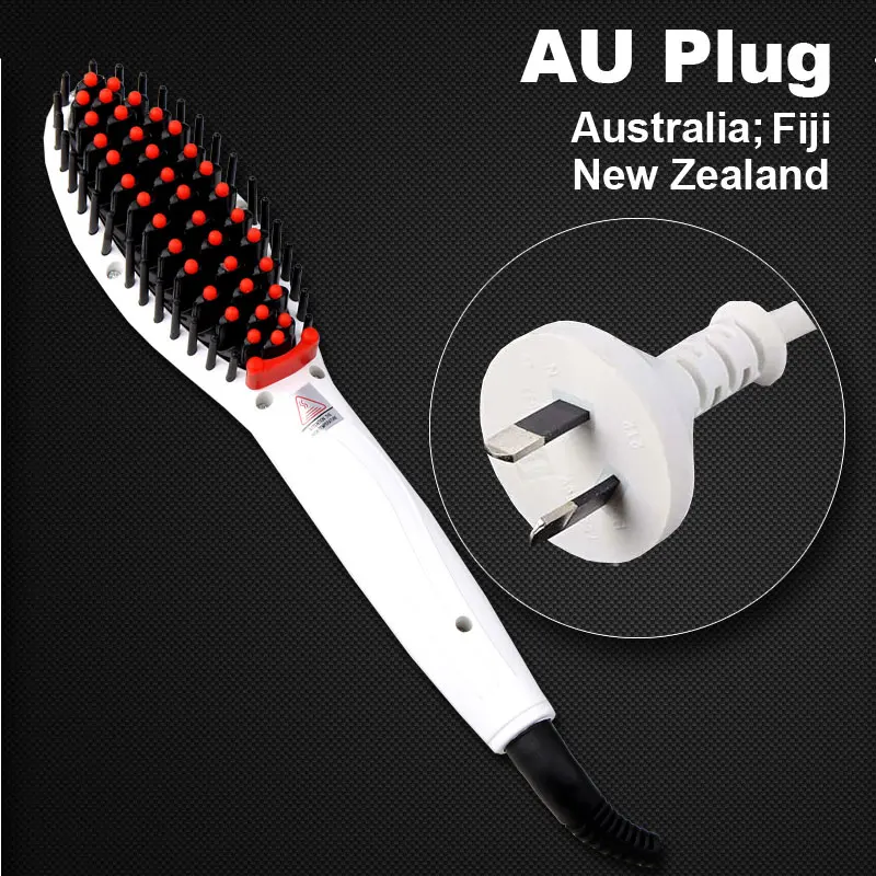 Электрический Выпрямитель для волос, щетка для ухода за волосами, стильный выпрямитель для волос, расческа, автоматический массажер, выпрямители, простой быстрый Утюг для волос - Цвет: White AU Plug