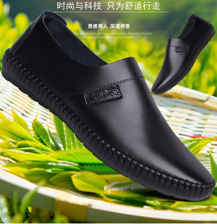 

Spring and Autumn New Men's Shoes Breathable Leather Surface Men's Leisure Leather Shoes Driving Shoes Softsoles
