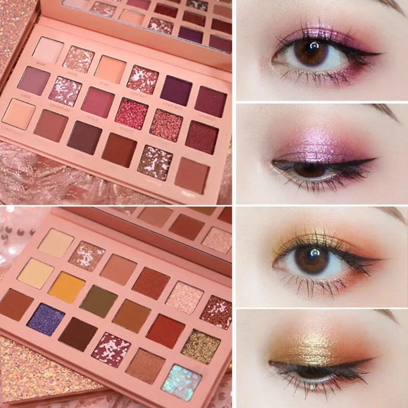 

Waterproof Pigmented Eye Shadow Powder Shimmer Eyeshadow Palette 18 Color Make up Palette Eyeshadow
