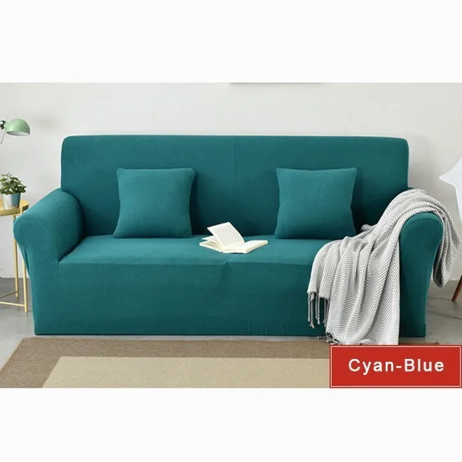 Современные эластичные секционные чехлы для диванов мебель твердый съемный чехол для дивана для гостиной универсальные пылезащитные Чехлы для кресел - Цвет: Cyan-Blue