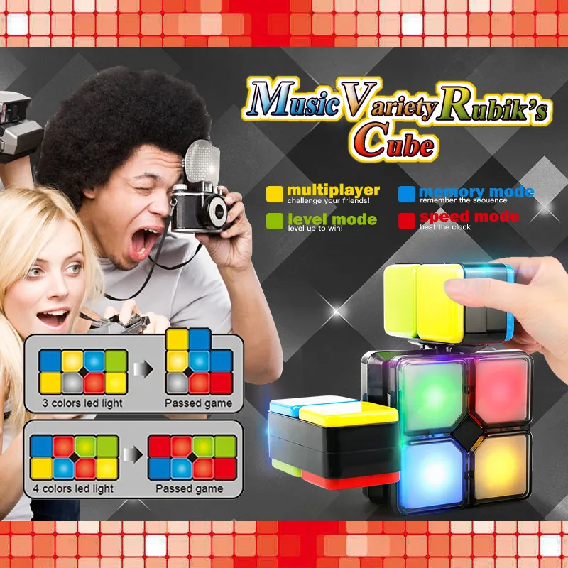 Музыкальный куб магический куб электронная игрушка детская головоломка-кубик сменная умная головоломка со светодиодной подсветкой антистресс куб головоломка