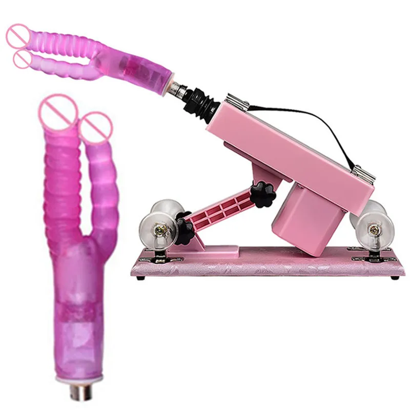 Buy  Sex Machine with Dual Head Bead Dildo Automatic Thrusting Massager Female Masturbation Making Love 