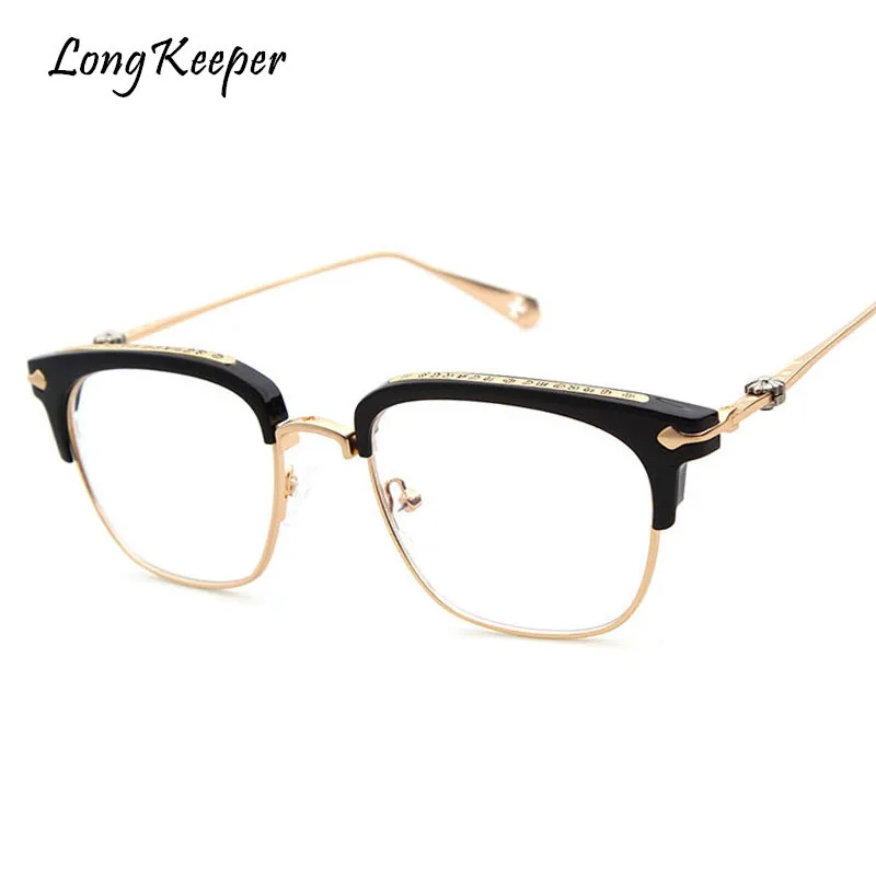 Long Keeper Semicircle Eye Glasses Frame Metal Frames Women Oversized