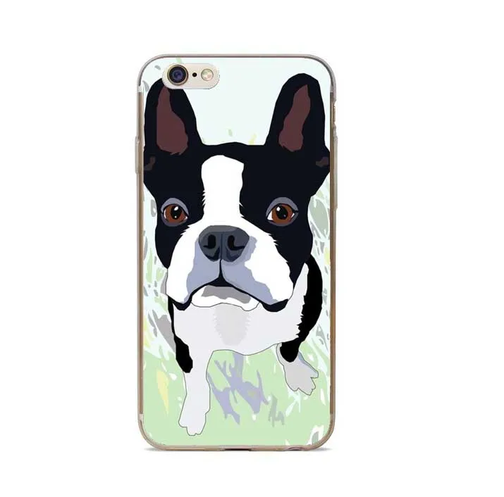 Чехлы для телефонов с изображением французского бульдога iphone X XR XS MAX Boston Terrier Rose Dog