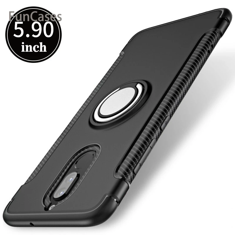 Для HUAWEI Mate 10 lite чехол цветной 360 металлический кольцевой магнитный держатель