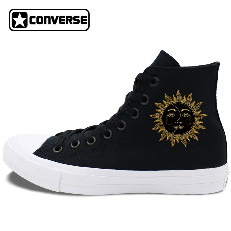 Prix pour Personnalisé conception soleil lune visage converse chuck taylor ii chaussures de skate pour homme femme d'origine high top toile sneakers Prix pour Personnalisé conception soleil lune visage converse chuck taylor ii chaussures de skate pour homme femme d'origine high top toile sneakers