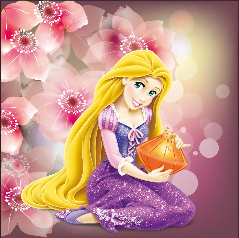 

8x8FT Tangles Rapunzel Fairy Princess Lantern Pink Flowers Girls Kids Custom Photography Studio Background Backdrops Vinyl 10x10