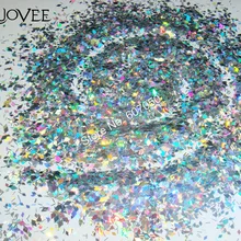 30 г голографическая Лазерная Серебряная устойчив к растворителям Алмазная блестка блестки разной формы перемешанный блеск для гель-лака для ногтей