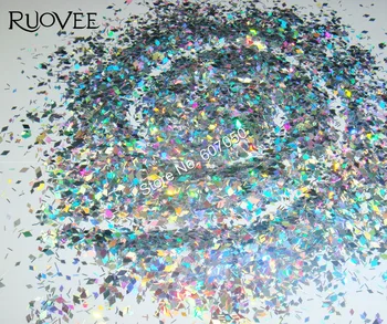 

30g Holographic Laser Silver Solvent Resistant Diamond Paillette Spangles Shapes Mixed Glitter for GEL Polish Nail Art