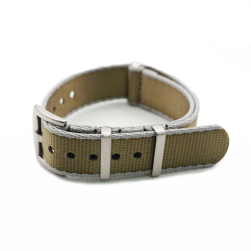 Khaki Grey Edge Дизайн, часы James Bond, нейлоновый цветной ремень безопасности, ремешок Nato, 20 мм, 22 мм, унисекс, военные часы - Цвет ремешка: Khaki Grey Edge