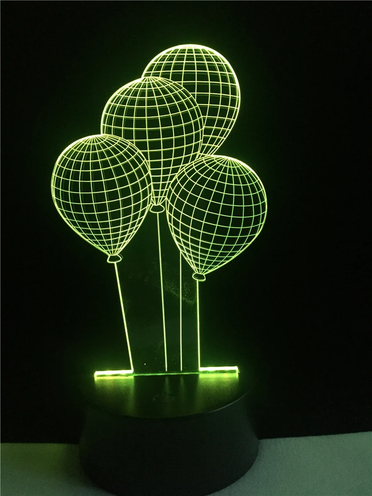 

GAOPIN Four Balloons Shaped 3D Lamplight LED USB Table Mood Night Light Multicolor Touch or Remote Luminaria Change Table Lamp