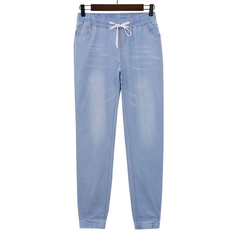 Puimentiua New Mom Jeans Pants Vintage High Elastic Waist Jeans New Womens Pants Full Length Pants Loose Ccowboy Pants Plus Size